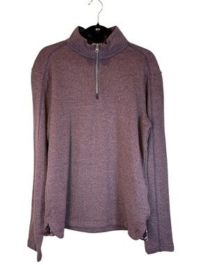 Robert Graham Men’s Delage Long Sleeves Knit Purple Quarter-Zip Sweater size M